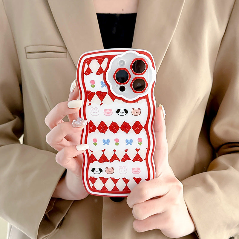 ANIMALS STICKER wavy edge iPhone case