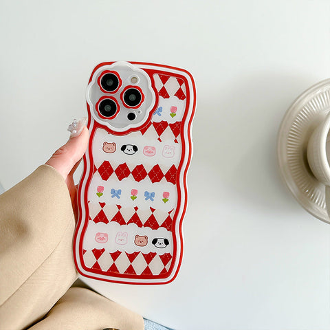 ANIMALS STICKER wavy edge iPhone case