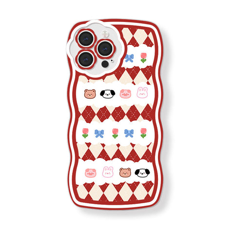 ANIMALS STICKER wavy edge iPhone case